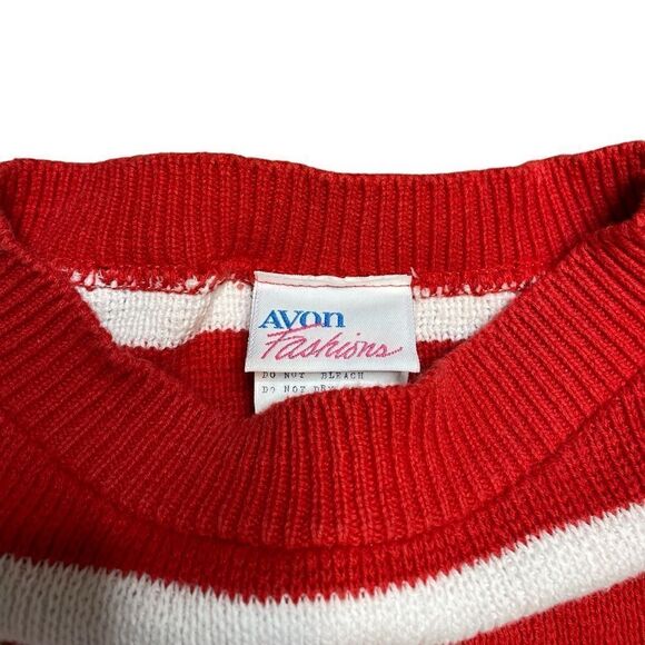 Vintage AVON FASHIONS Stars and Stripes USA Sweater Size Large - Picture 8 of 8